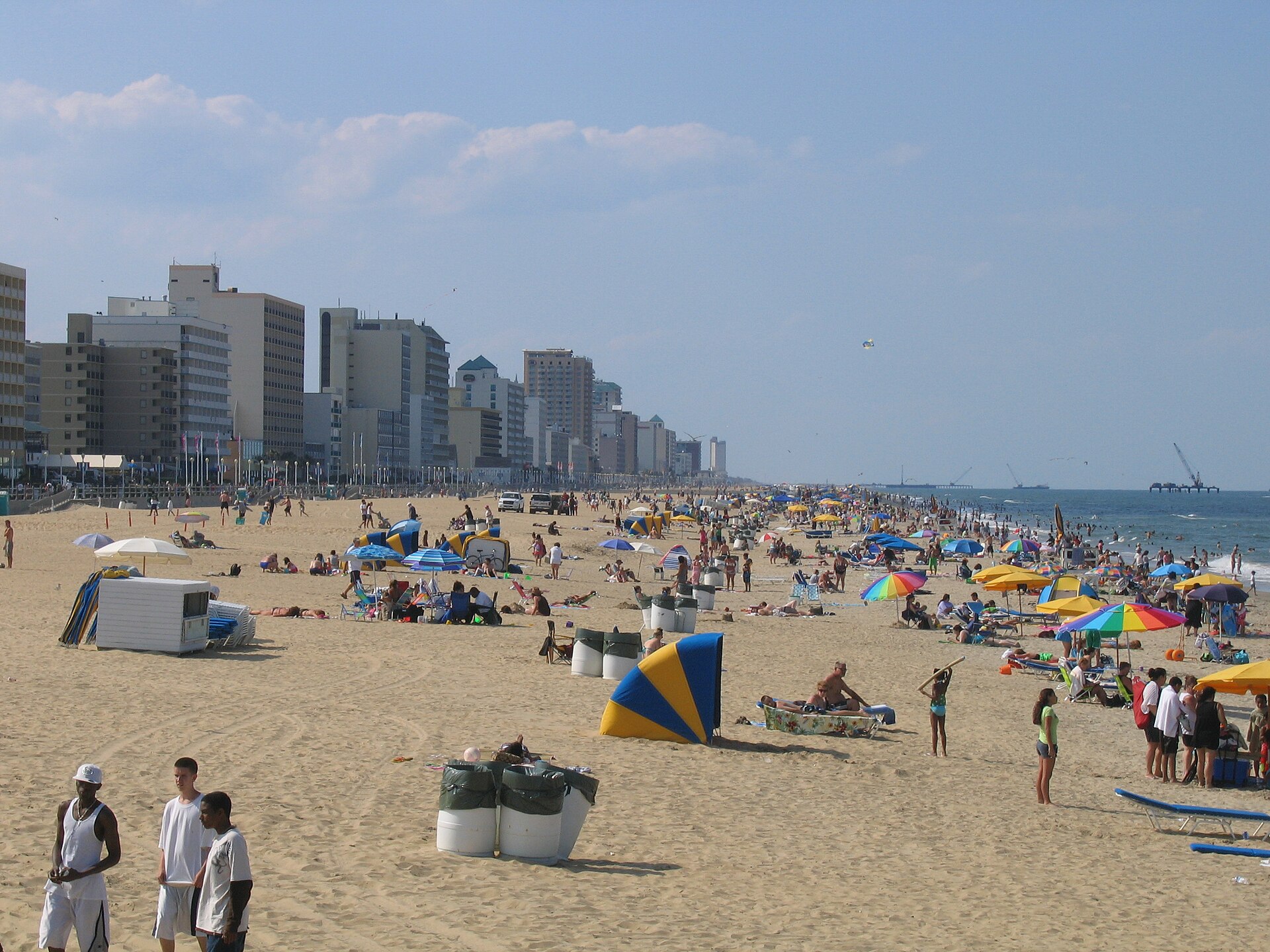 Virginia Beach Virginia shoreline viewed from the fishing pier
